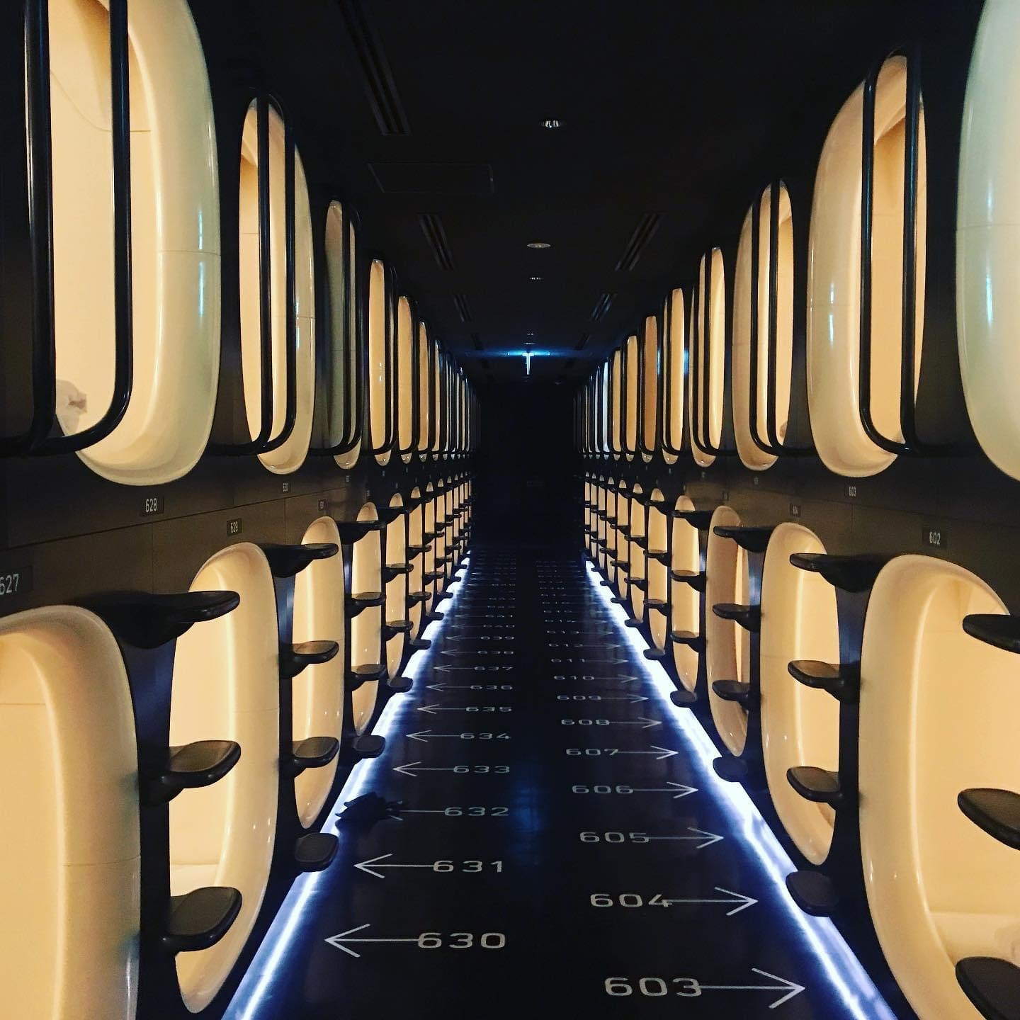 Reviewing a capsule hotel in Tokyo